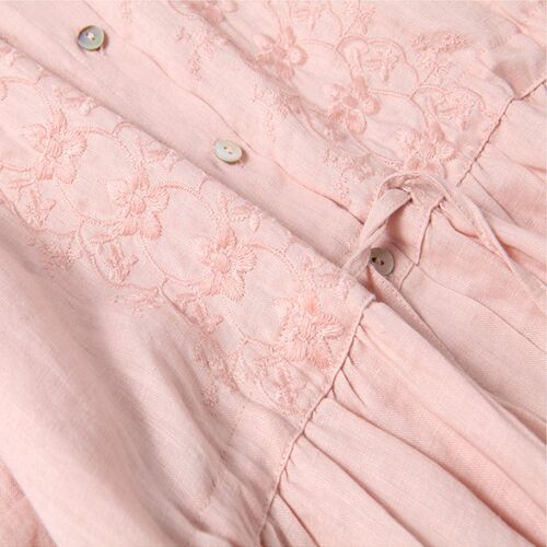 Oversized Korea Style Summer Embroidery Shirt Dress Casual L