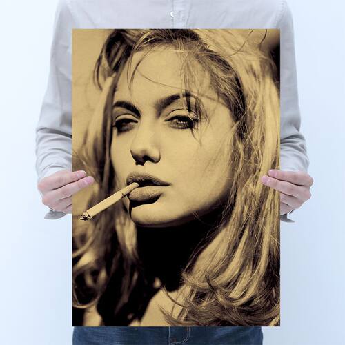 Room decoration star Angelina Jolie poster retro animal kraf