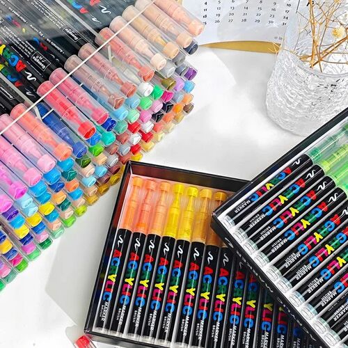 120 Colors Acrylic Paint Pens Markers Brush Tip Paint Marker