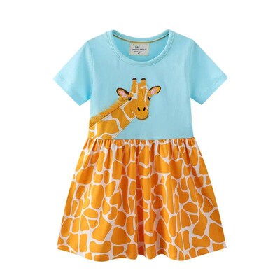 Jumping Meters Princess Baby Dresses With Giraffe Applique C