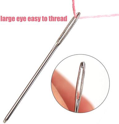 9 PCS Large Eye Blunt Sewing Needles Cross Stitch Knitting N