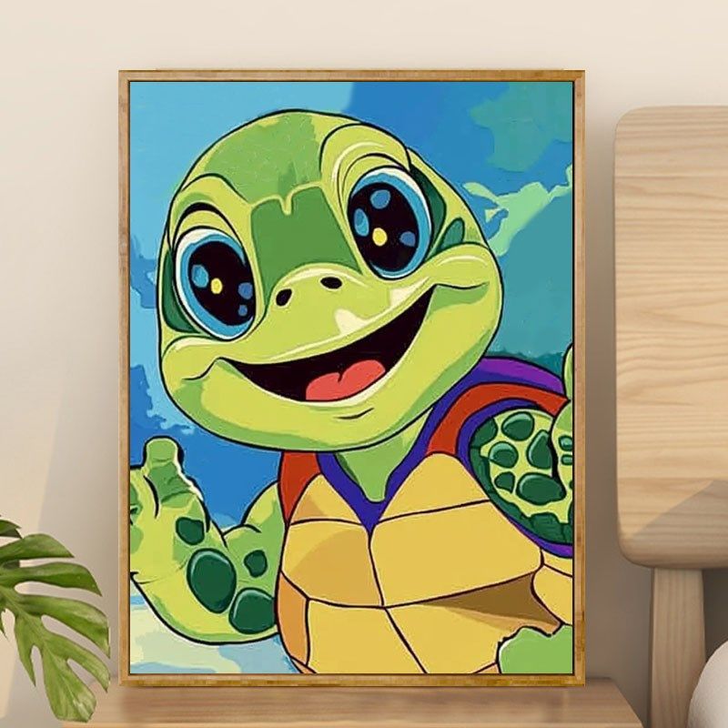 小乌龟 数字油画diy高级感快乐亲子治愈手工画涂鸦填色摆件装饰画,家居饰品,DIY/数字油画,淘宝优惠券,粉丝福利购,淘宝优惠卷