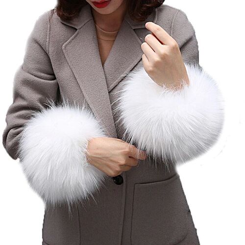 Warmer Faux Fur Plush Windproof cuff sleeve Wrist sleeve win