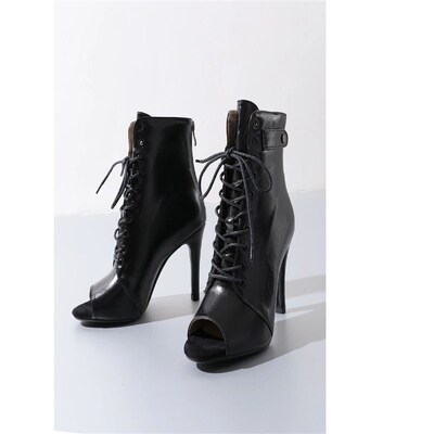 Women Thin HIgh Heels  Peep Toe Boots Stilettos Jazz Dance W