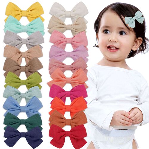 Bamboo Cotton and Linen Bow Hairpin Childrens Hairpin Bangs