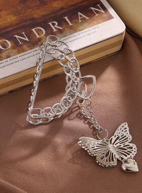 1PC Retro Metal Hair grip Goth Butterfly Hair Clip Love Pend