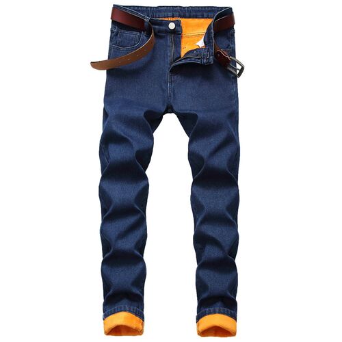 Large Size Mens Plus Velvet mposite Warm Straight Slim Fit