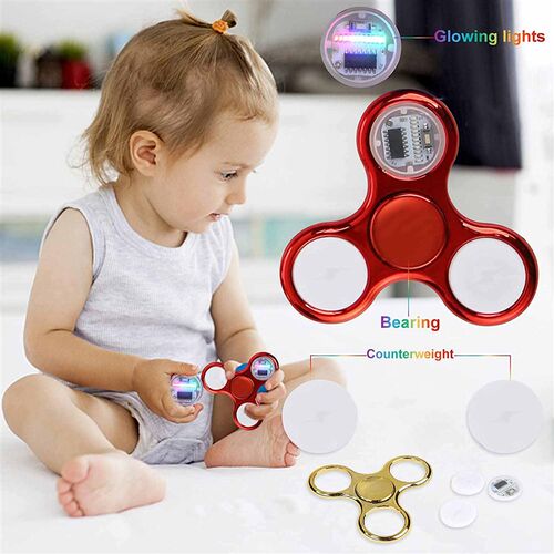 6colors Creative LED Light Luminous Fidget Spinner Changes H