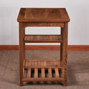 明式红木家具餐边柜 鸡翅木茶水柜 仿古小茶几架 电磁炉边桌边几