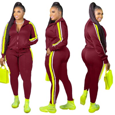 2021 Plus Size S-4XL 2 Piece Set Women Fall Clothes Sweatsui