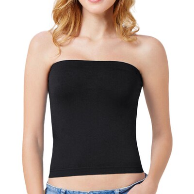 Strapless Boob Tube Top Women Bandeau Bra Cover Solid Underw