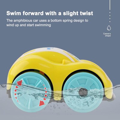 Children Bath Water Playing Toys ABS Clockwork Car Cartoon V