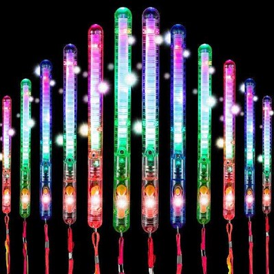 5Pcs Flashing LED Wand Sticks Glowing Cheer Wands Party