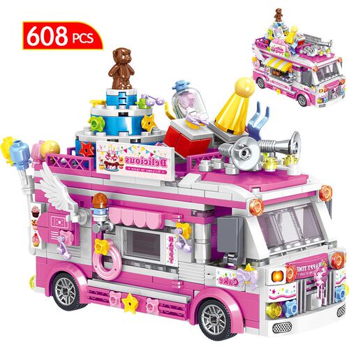 City Friends Ice Cream Truck Sreet View Dining Car Mini Buil