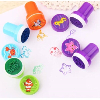 10pcs Assorted Stamps Kids Self-ink Stamps Children Toy Stam