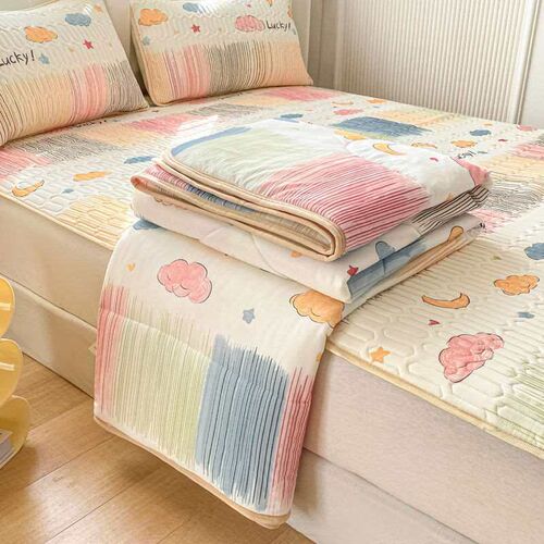 Latex Three-piece Set Summer Ice Silk Mat Summer Quilt Four-