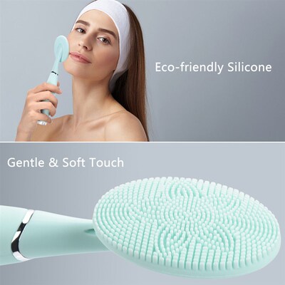Portable Electric Facial Cleansing Brush Waterproof Silicone