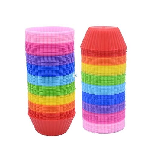 12pcs Silicone Cake Baking Molds Cupcake Molder Round Muffin