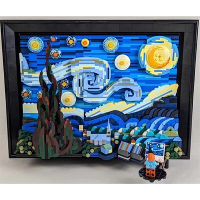 Compatible 21333 Vincent Van Gogh The Starry Night Building