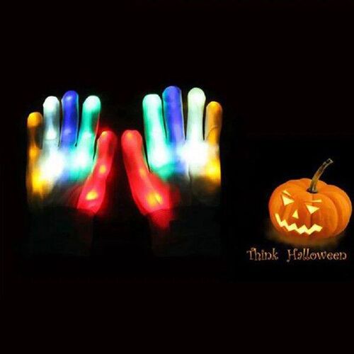 A Luminous Glove Novelty Toy LED Rave Flashing Gloves Glow