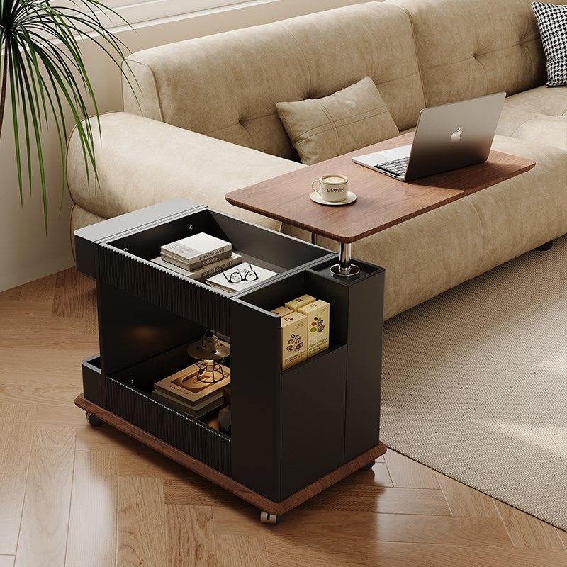 IFJE 中古风带轮推车沙发茶几创意小户型家用可移动升降折叠边几,住宅家具,角几/边几,淘宝优惠券,粉丝福利购,淘宝优惠卷