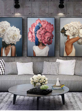 Decorative Painting Living Room Home Decoration Flowers Feat