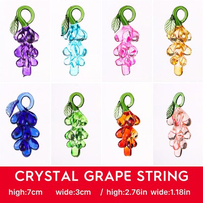 30mm Purple Natural Crystal Glass Grape ree Pendant  DIY Fam