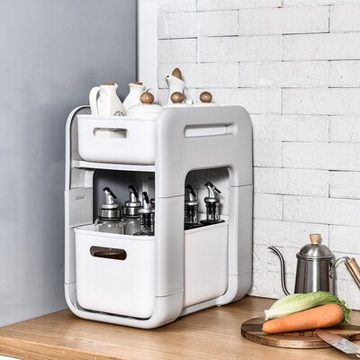 Kitchen Storage Rack Floor-mounted Multi-layer Tuck Storage