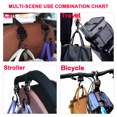 1-2pcs Baby Hanger Baby Bag Stroller Hooks Pram Rotate 360 D