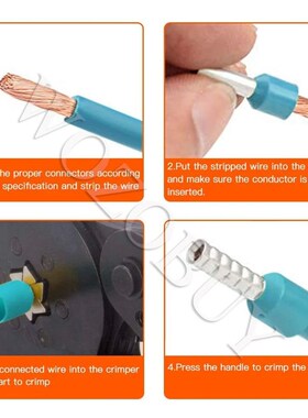 Ferrule Crimping Tool Kit, HSC8 6-6A AWG 23-10 Self-Adjustin