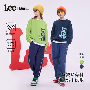 Lee kids儿童卫衣秋冬洋气圆领童装百搭男童女童圆领长袖打底上衣