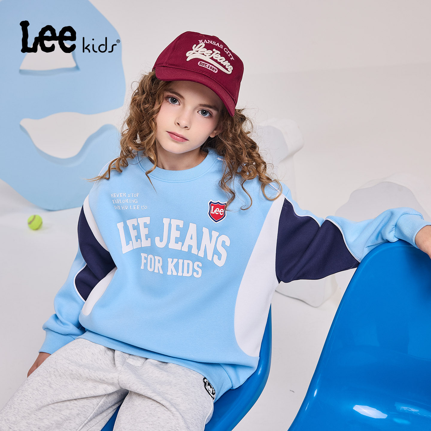 Leekids美式复古撞色童卫衣