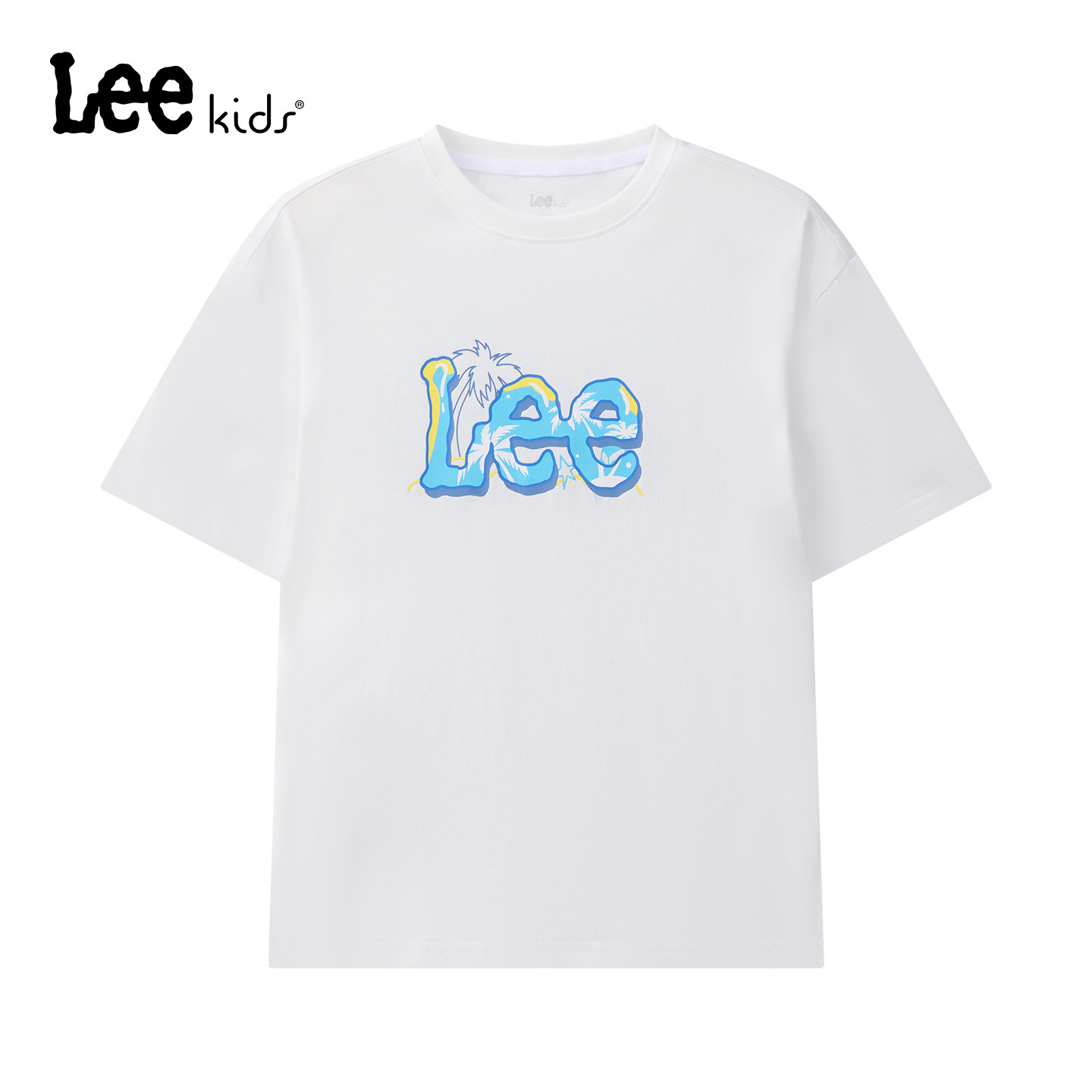 lee kids儿童短袖T恤男女童夏季纯棉透气字母印花涂鸦百搭上衣