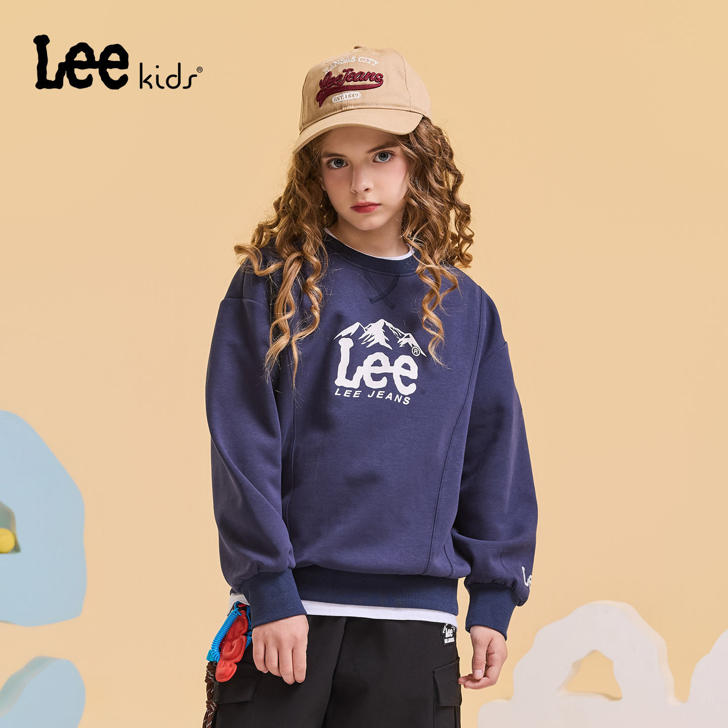 Leekids美式复古儿童套头卫衣