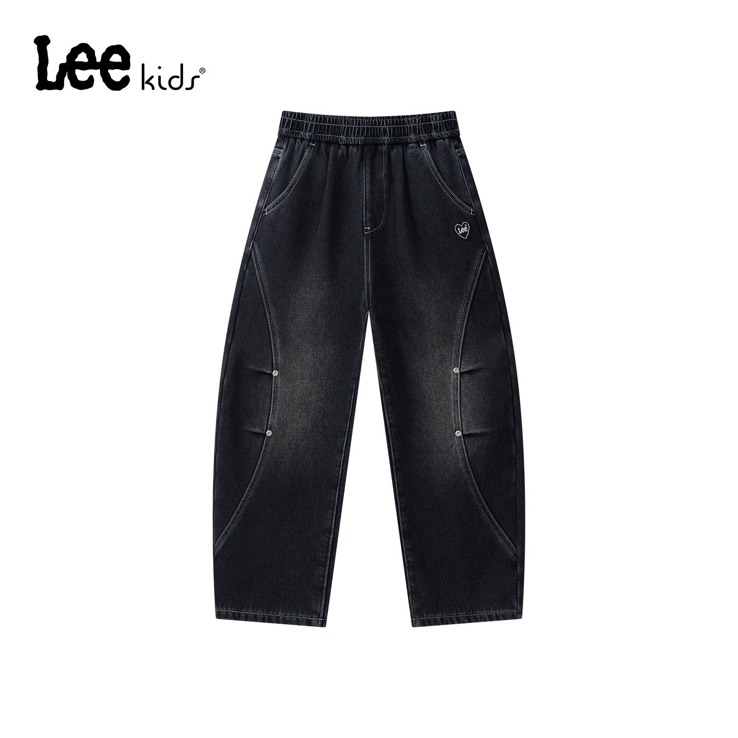 Lee kids儿童美式复古水洗做旧牛仔裤男童女童宽松百搭大童休闲裤