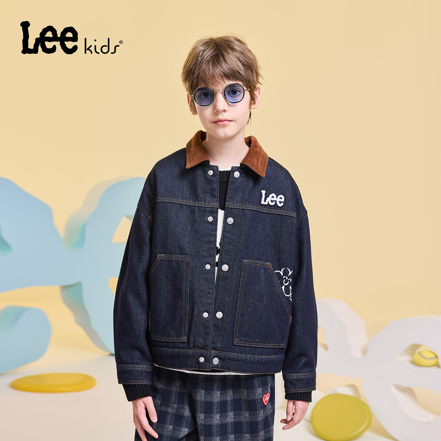 Leekids美式复古牛仔外套