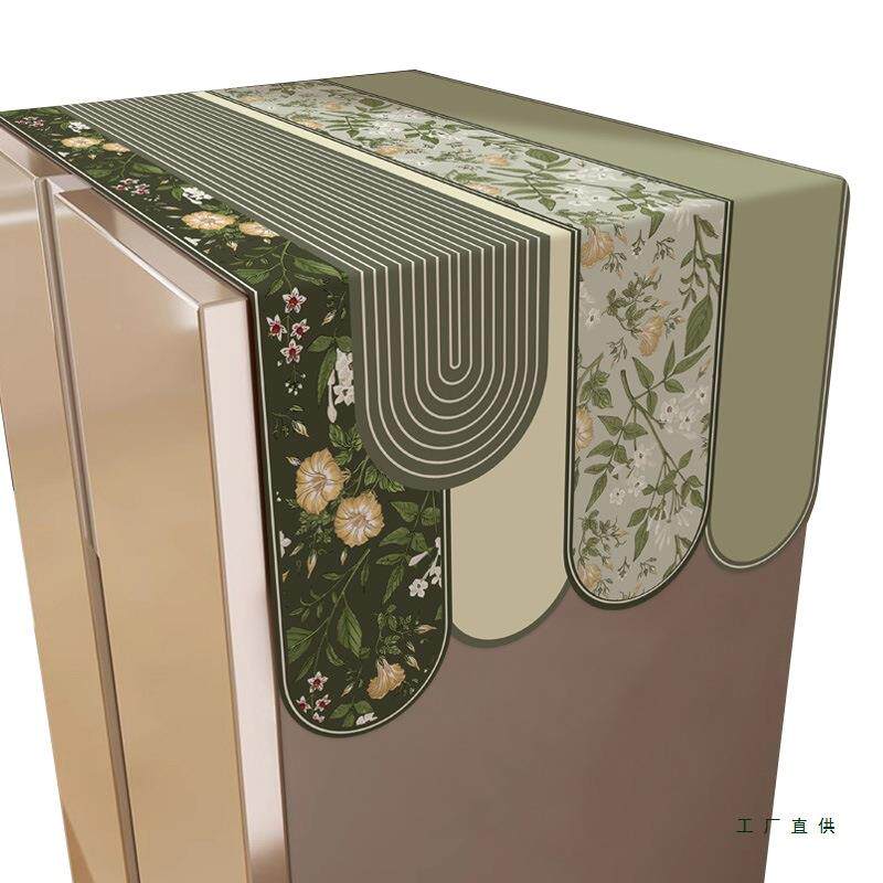 冰箱盖布防尘罩F5M875HH中式复古单罩双开门冰柜顶棉麻巾盖防水洗