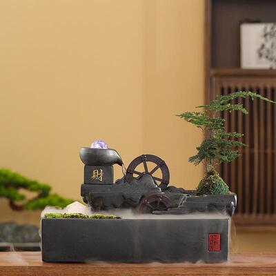 招ITD财流客水摆件循环水陶瓷关办公室面桌家用厅玄茶桌开业乔迁