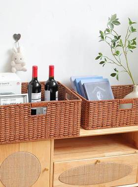 胡桃色木复古收纳篮浴室脏衣服箱酒店民毛巾衣宿物整筐仿K009003