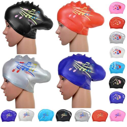Long hair Swimming Cap for Women Extra Large Rubber Silicone