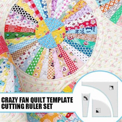 Crazy Fan Quilt Template Cutting Ruler Set Clear Acrylic