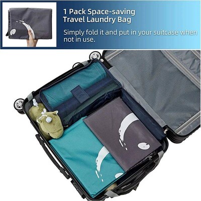 Nylon Laundry Bag Travel Bag Storage Organizer Pouch Hamper