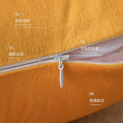 简约绒布抱枕套多色方形靠枕抱枕客厅装饰靠垫枕套50x50cm绒布抱