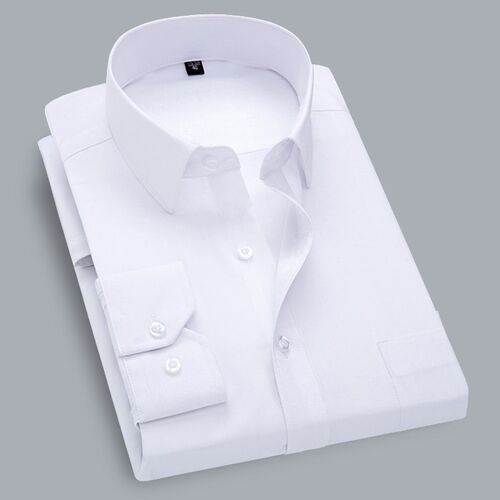 Men French Cuff Dress Shirt 2021 New White Long Sleeve Casua