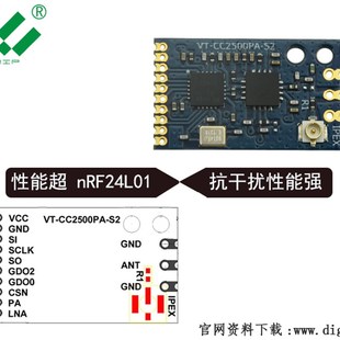 大功率远距离g无人机遥控无线发射接收模块cc00数传通信模组