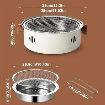 Tabletop Charcoal Grill Non-stick Barbecue Grills with Net
