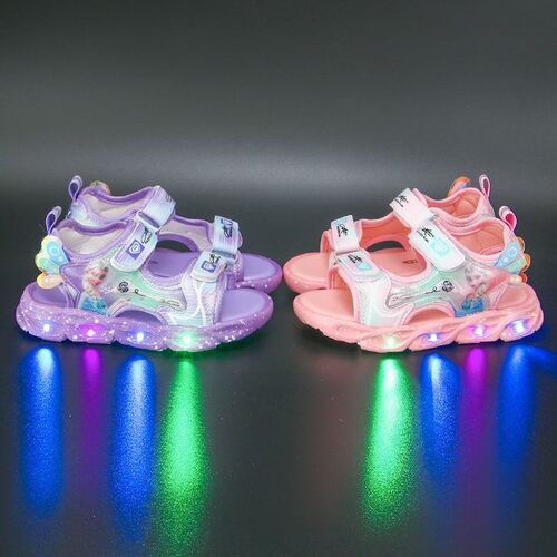 Girls Elsa Sandals Led Lights Summer Soft Sole Non slip Chi