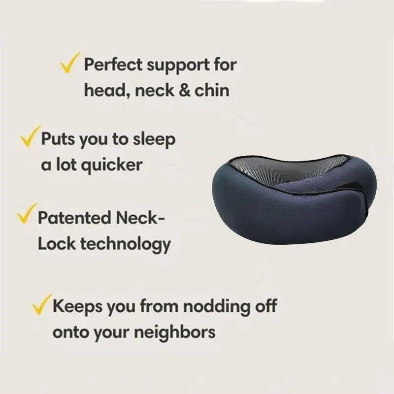Travel Pillow Memory Foam Neck Support Flight Comfortable He图片