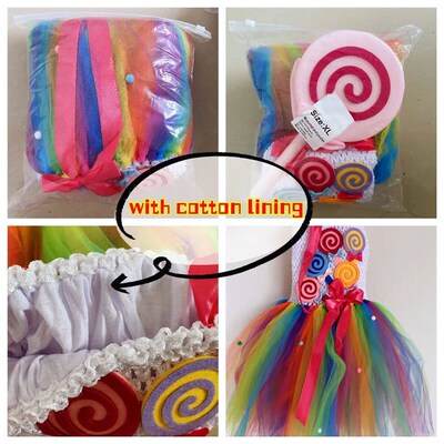 2024 Kids Sweet Candy Rainbow Princess Lollipop Costume Baby