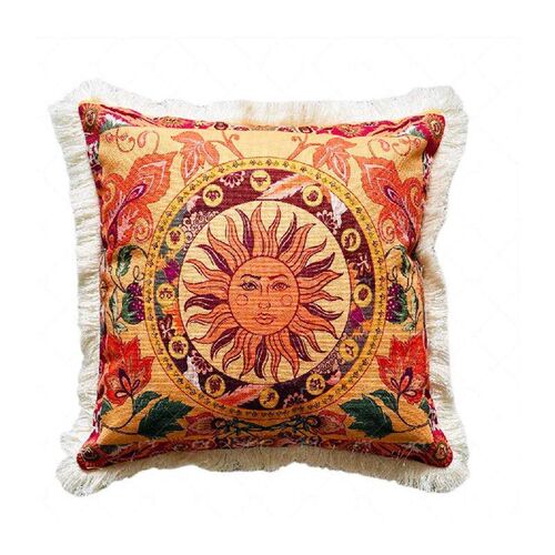 Tassel edge cotton linen pillowcase home decor cushion cover